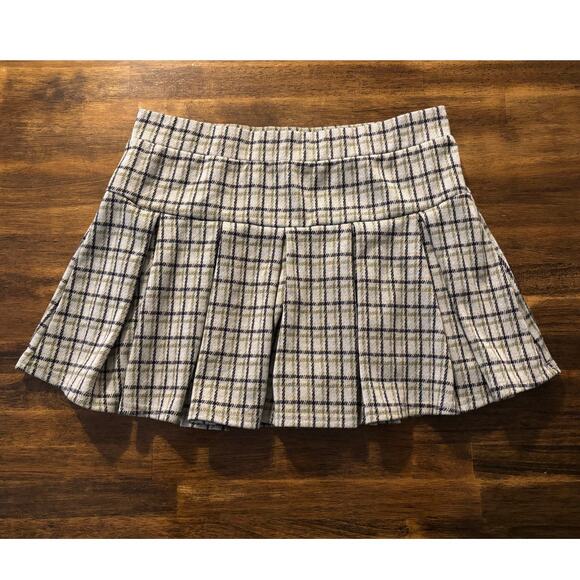 American Eagle Women's Medium Mini Skort Pleated Plaid Skirt with Shorts Pull On - Picture 1 of 8